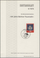 ETB 06/1976 Feuerwehr - 1st Day – FDC (sheets)