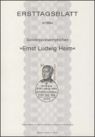 ETB 08/1984 Dr. Ernst Ludwig Heim, Arzt - 1er Día – FDC (hojas)