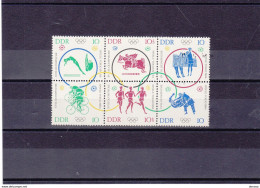 RDA 1964 Jeux Olympiques De Tokyo Se Tenant, Plongeon, Volley-ball, Cyclisme, Lutte, équitation Yvert 742-747 NEUF** - Unused Stamps