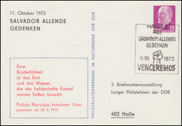 PP 9/22 Ulbricht 15 Pf Salvador Allende 1973, SSt HALLE 2 Venceremos 1973  - Sonstige & Ohne Zuordnung