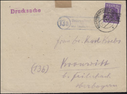 Landpost Unterweilersbach über FORCHHEIM 27.7.48, Briefvorderseite Mit EF 37I - Oblitérés