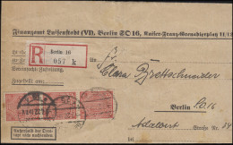 30 Dienstmarke 1 Mark Portogerechte MeF R-Brief Finanzamt BERLIN 16 - 5.7.1922 - Service