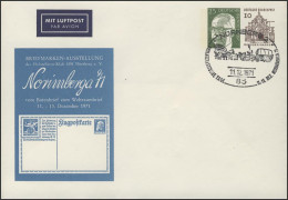 PU 26 Umschlag 25+10 Pf Heinemann+Dresden Nürnberg, SSt Postkutsche 11.12.71 - Private Covers - Mint