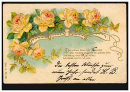 Lyrik-AK Gedicht Rosen - Girlande, WILLICH 1.1.1903 Nach VORST  - Sonstige & Ohne Zuordnung