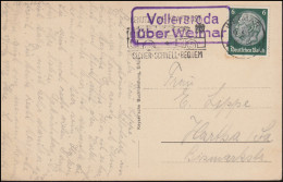 Landpost-Stempel Vollersroda über WEIMAR 9.6.33 Auf AK Erfurt Lutherzelle - Lettres & Documents