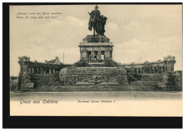 AK Gruss Aus Coblenz: Denkmal Kaiser Wilhelm I., Verlag Hölscher, Ungebraucht - Autres & Non Classés