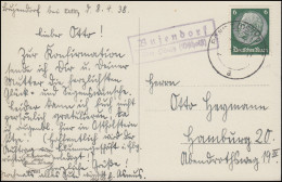 Landpost-Stempel Bujendorf über PÖNITZ (OSTHOLST) 8.4.38 Auf AK Eutin Stadtbucht - Lettres & Documents