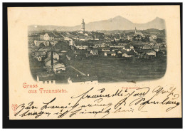 AK Gruss Aus Traunstein Totalansicht, über STRAUBING 1 Theresienplatz 15.10.1897 - Autres & Non Classés
