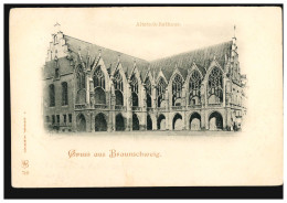 AK Gruss Aus Braunschweig: Altstadt-Rathaus, 8.2.1898 Nach ZWICKAU 9.2.98 - Otros & Sin Clasificación