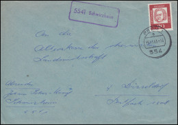 Landpost-Stempel 5541 Schwirzheim Auf Brief PRÜM 15.11.1963 - Autres & Non Classés