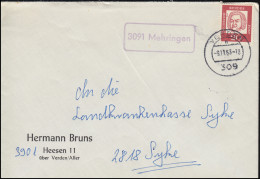 Landpost-Stempel 3091 Mehringen Auf Brief VERDEN 9.11.1963 - Otros & Sin Clasificación