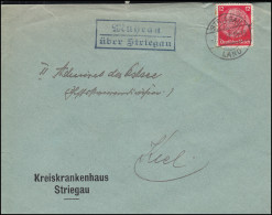 Landpost-Stempel Muhrau über STRIEGAU LAND 7.1.1937 Auf Brief Nach Kiel - Lettres & Documents