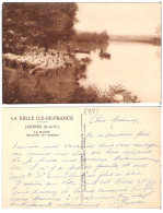 77 - JAIGNES - La Marne - Abreuvoir Des Moutons  (belle Animation-moutons-barques ) - Autres & Non Classés