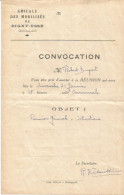 Convocation Lettre Reunion MOBILISES DE USSY-USSE  Indre Et Loire - Documents Historiques