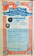 Frank Smith Diamond Estates & Exploration Company, Ltd, - London - 1926 - Share Warrant To Bearer For 25 Shares - Miniere