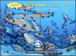 PAPUA NEW GUINEA - 2011 - SOUVENIR SHEET MNH ** - Reef Fish. Grouper - Papouasie-Nouvelle-Guinée