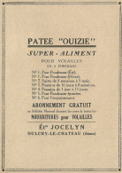 PATEE OUIZIE Aliment Pour Volailles - Jocelyn - Pubblicità 1929 - Advertis - Advertising