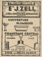 Chauffage Central - Couverture Plomberie - ZELL - Pubblicità 1928 - Adv. - Advertising