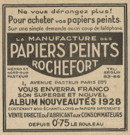 La Manufacture Des Papiers Peints ROCHEFORT - Pubblicità 1928 - Advertis. - Advertising