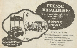 Presse Idrauliche Cesare Galbadini - Gallarate - Pubblicità 1925 - Advert. - Advertising