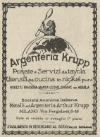 Argenteria KRUPP Posate E Servizi Da Tavola - Pubblicità 1929 - Advertis. - Reclame