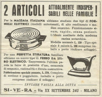 Fornelli Elettrici E Ferro Da Stiro - SIVERA - Pubblicità 1943 - Advertis. - Werbung