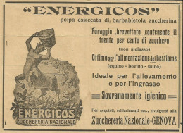 ENERGICOS Polpa Essiccata Di Barbabietola - Pubblicità 1914 - Advertising - Publicités