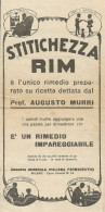 Stitichezza Rim è Il Rimedio Del Prof. Murri - Pubblicità 1928 - Advertis. - Publicités