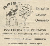 Insetticida Non Velenoso AFIS Ditta Dufour - Pubblicità 1933 - Advertising - Publicités