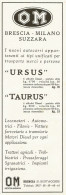 OM Autocarri Ursus E Taurus - Pubblicità 1940 - Advertising - Publicités