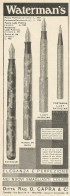 WATERMAN'S Penne Eleganti - Pubblicità 1931 - Advertising - Reclame