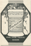 Crème Philodermique MALAGEINE - Pubblicità 1918 - Advertising - Pubblicitari