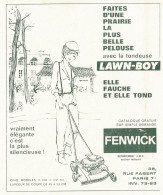 Tondeuse LAWN-BOY - Fenwick - Pubblicità 1962  Advertising - Reclame