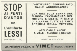 Antifurto Per Auto LESSI - Pubblicità 1967 - Advertising - Advertising