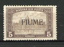 FIUME  Yv. N° 20  SA N° 20  * 5k Timbres De Hongrie Surchargés  Cote 85  Euro BE  2 Scans - Fiume