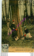 40.  LANDES .  Cueillette De La Résine .  CPA Animée Colorisée Vernie . - Autres & Non Classés