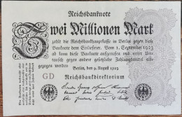 Billet Allemagne 2 Millions Mark 9 - 8 - 1923 / Zwei Millionen Mark / 2.000.000 - 2 Mio. Mark