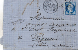 Paris - LAC Affr N° 22 Obl Etoile 5 (n° 3655 Barre Crochue Et Point Manquant Au Dessus Du 5) Tàd R. De Bondy - 1849-1876: Periodo Clásico