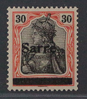 SAAR  10 Y III **  30 Pfg. Papier Orangeweiß, Type IIII, Geprüft BPP, KW 480,- € - Ongebruikt