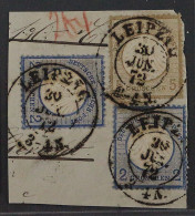 Dt. Reich  6 + 5 (2) Farbfrankatur HERRLICHE PRÄGUNG, Briefstück, KW 150,- € - Used Stamps