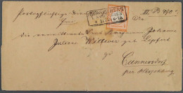 Dt. Reich 14, Brief 1/2 Gr. Kleiner Brustschild, Landzustellbereich, KW 200,-€ - Storia Postale