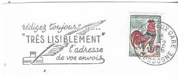 FRANCE. POSTMARK. ALWAYS INDICATE THE ADDRESS VERY LEGIBLE ON YOUR SHIPMENTS. PERIGUEUX. 1966 - 1961-....