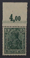 Deutsches Reich 85 II DK, Kopfstehender DOPPELDRUCK, Oberrand, Fotoattest 500,-€ - Nuovi