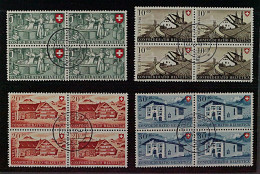 Schweiz 471-74 (SBK B30-33), Patria 1946 VIERERBLOCK Ersttags-Stempel KW 150,- € - Used Stamps