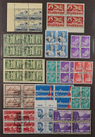 1892/1958, SCHWEIZ, 15 Hochwertige Viererblocks Mitt Zentrumstempel, 730,-SFr - Gebruikt