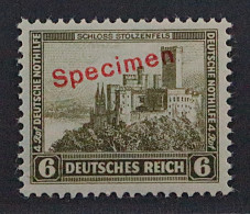 Dt. Reich  475 SP **  Nothilfe 6 Pfg. SPECIMEN-Aufdruck, Postfrisch, KW 3000,- € - Ungebraucht