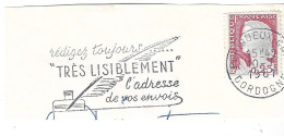 FRANCE. POSTMARK. ALWAYS INDICATE THE ADDRESS VERY LEGIBLE ON YOUR SHIPMENTS. PERIGUEUX. 1961 - 1961-....