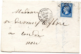 Paris - LAC Affr N° 22 Obl Etoile 12 Tàd Bt Beaumarchais - 1849-1876: Période Classique