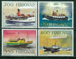 Bm Faroe Islands 1992 MiNr 227-230 MNH | Mail Ships. "Ruth", "Ritan", "Sigmundur", "Másin" #kar-1507a - Färöer Inseln