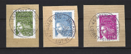 FRANCE - Marianne De LUQUET RF 2003 . Y&T N° 3570 - 3572 - 3574. Très Belles Oblitérations Sur Fragments. TB - 1997-2004 Marianne Du 14 Juillet